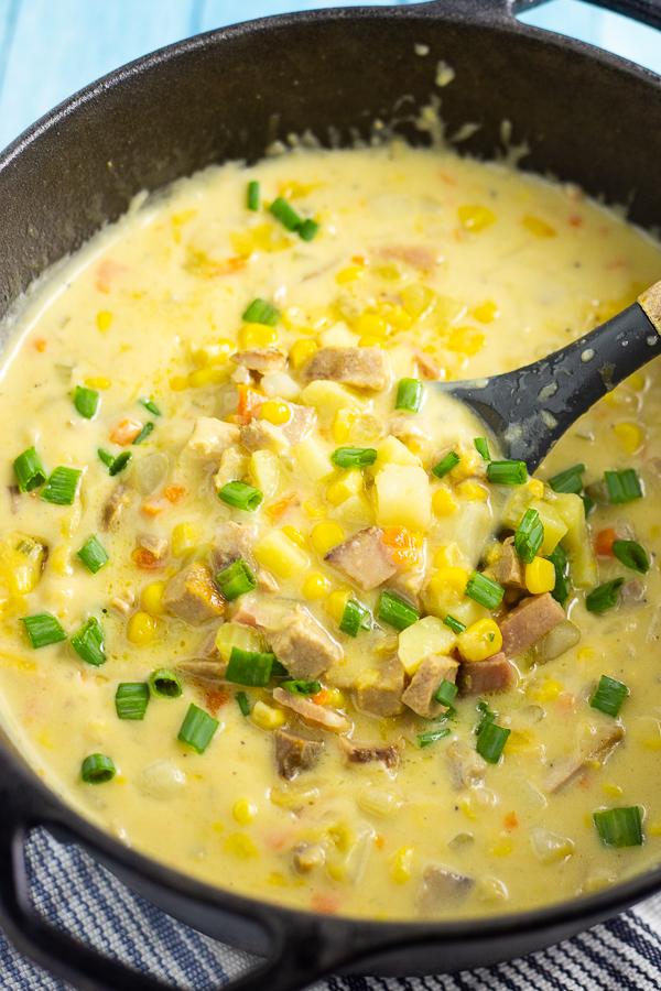 Cheesy Ham and Corn Chowder Recipe The Gracious Wife